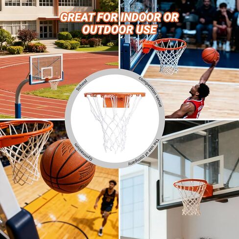 Heavy Duty Basketball Nets 2 Pack, 12-Loop Professional All-Weather Replacement - Upgraded Thick Anti-Whip Design, Fade & Tangle Resistant for Standard Indoor/Outdoor Hoops in Saudi Arabia