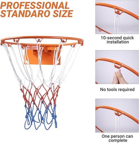 Heavy Duty Basketball Nets 2 Pack, 12-Loop Professional All-Weather Replacement - Upgraded Thick Anti-Whip Design, Fade & Tangle Resistant for Standard Indoor/Outdoor Hoops in Saudi Arabia