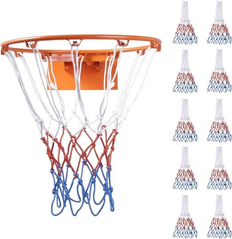Heavy Duty Basketball Nets 2 Pack, 12-Loop Professional All-Weather Replacement - Upgraded Thick Anti-Whip Design, Fade & Tangle Resistant for Standard Indoor/Outdoor Hoops in Saudi Arabia
