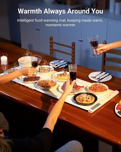 42"x16" Warming Mat for Food Extra Large, Extendable Food Warming Mat, Electric Warming Tray for Buffets Party with 7 Adjustable Temperature, 6 Timer, Silicone Food Warmer for Parties Home Countertop in Saudi Arabia