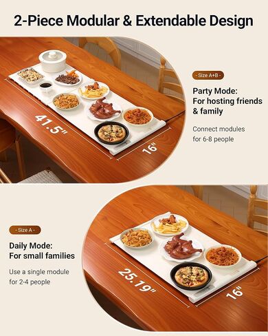 42"x16" Warming Mat for Food Extra Large, Extendable Food Warming Mat, Electric Warming Tray for Buffets Party with 7 Adjustable Temperature, 6 Timer, Silicone Food Warmer for Parties Home Countertop in Saudi Arabia