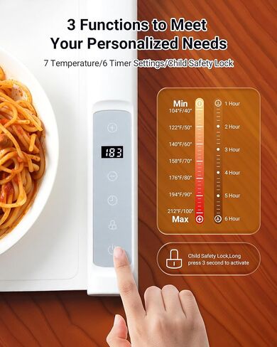 42"x16" Warming Mat for Food Extra Large, Extendable Food Warming Mat, Electric Warming Tray for Buffets Party with 7 Adjustable Temperature, 6 Timer, Silicone Food Warmer for Parties Home Countertop in Saudi Arabia
