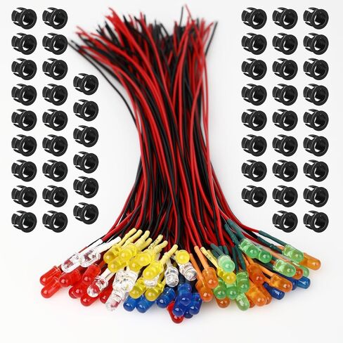 OWOFYDR 12V Pre-Wired 5mm LED Diode | Mini Led (9V-12V) - 6 Colors x 10 Pcs Micro LED Lights (60 Pcs Total) for Model Assortment Kit in Saudi Arabia