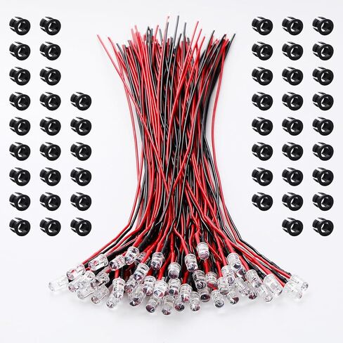 OWOFYDR 12V صمام ثنائي LED سلكي مسبقًا 5 مم | Mini Led (9V-12V) - 6 ألوان × 10 قطع مصابيح LED صغيرة (إجمالي 60 قطعة) لمجموعة متنوعة من النماذج in Kuwait