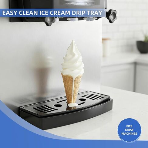 صينية تنقيط المياه الأمامية مقاس 33 سم من FixoTech لآلات الآيس كريم ذات الخدمة الناعمة - استبدال حوض المياه البلاستيكي المحدب للاستخدام التجاري والمنزلي، سهل التركيب ومتين، عبوة واحدة in Kuwait