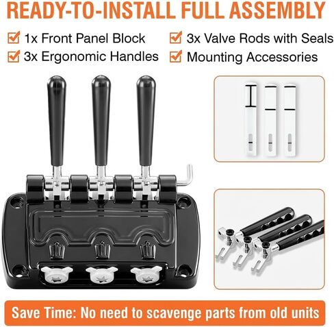 باب تفريغ الموزع ذو اللوحة الأمامية من FixoTech متوافق مع ماكينات الآيس كريم VEVOR YKF الناعمة - مجموعة كاملة من لوحة الواجهة مع 3 مقابض وقضبان الصمامات والأختام - أجزاء تجارية من درجة الطعام in Kuwait