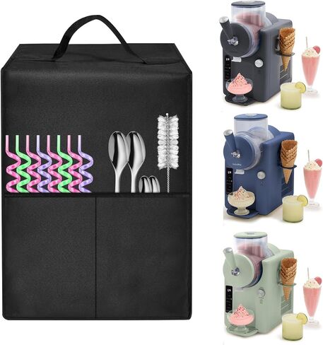 غطاء آلة Slushie لصانعة الآيس كريم GreenPan Frost، غطاء صانع المشروبات المجمدة الواقي المقاوم للماء عالي التحمل لتقديم الخدمة الناعمة، الشربات، المارجريتا، غطاء صانع المشروبات المجمدة (أسود) in Kuwait