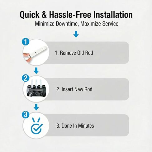 مجموعة قضبان صمام منزلق لآلة الآيس كريم مقاس 16 سم - قضبان مكبس متينة متوافقة مع صانعي الخدمة الناعمة التجارية والمنزلية من VEVOR، قطع غيار سهلة in Kuwait