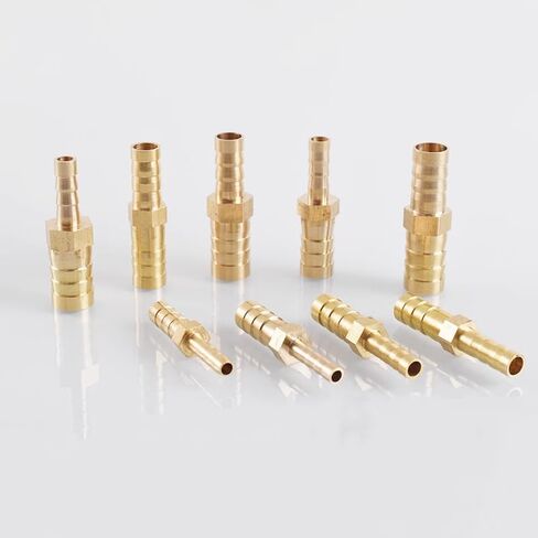Brass Hose Barb Fitting, 2 Way Straight Brass Hose Barb Reducer Adapter Coupling Pipe Fitting In 3mm To 25mm(3mm) in Saudi Arabia