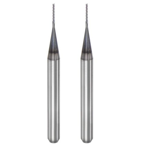 End Mill CNC Router Bits, 0.5mm x 4mm 1/8" Shank Diamond Film Coated Carbide Engraving Bit Milling Cutter Left Hand for PCB Plastic Fiber Wood 2pcs in Saudi Arabia