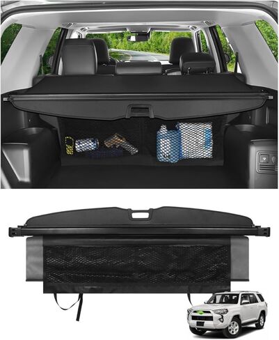 Autorder Cargo Cover for 2021-2024 Chevrolet Tahoe/Suburban/Cadillac Escalade/GMC Yukon Accessories Upgraded Trunk Cover with Extra Storage Net Carbon Fiber Retractable Security Shield Shade in Saudi Arabia
