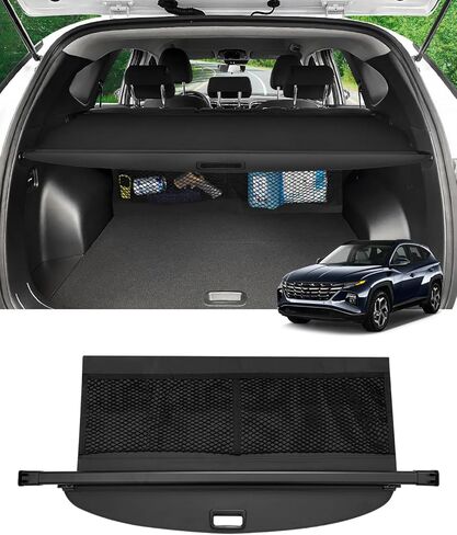 Autorder Cargo Cover for 2021-2024 Chevrolet Tahoe/Suburban/Cadillac Escalade/GMC Yukon Accessories Upgraded Trunk Cover with Extra Storage Net Carbon Fiber Retractable Security Shield Shade in Saudi Arabia