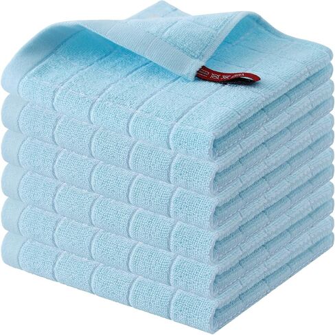 Homaxy 100% Cotton Terry Kitchen Towels(Black, 13 x 28 inches), Checkered Designed, Soft and Super Absorbent Dish Towels, 4 Pack in Saudi Arabia