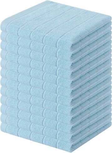 Homaxy 100% Cotton Terry Kitchen Towels(Black, 13 x 28 inches), Checkered Designed, Soft and Super Absorbent Dish Towels, 4 Pack in Saudi Arabia