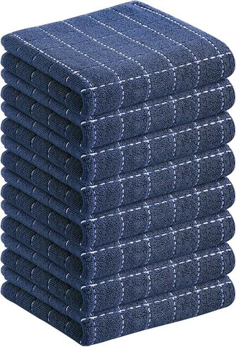 Homaxy 100% Cotton Terry Kitchen Towels(Black, 13 x 28 inches), Checkered Designed, Soft and Super Absorbent Dish Towels, 4 Pack in Saudi Arabia
