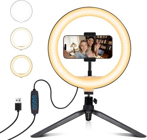 ضوء حلقة selfie 12 "مع حامل ثلاثي القوائم وحامل الهاتف ، LED RING LIGH in Kuwait