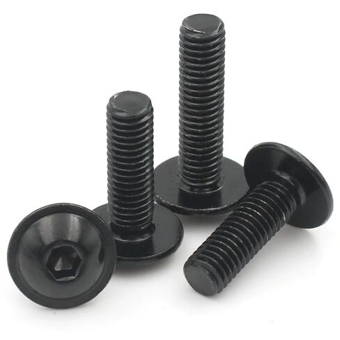 Black 304 Stainless Steel M8/10 10/12/16-30mm Hexagon Socket Round Button Flange Head Washer Collar Screw Bolt 5Pcs(25mm,M8 (5pcs)) in Saudi Arabia
