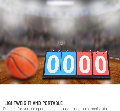 Dioche Portable Scoreboard Score Keeper Score Flipper, 2/3/4 Digit Flip Sports Scoreboard Score Counter for Table Tennis Basketball Sports in Saudi Arabia