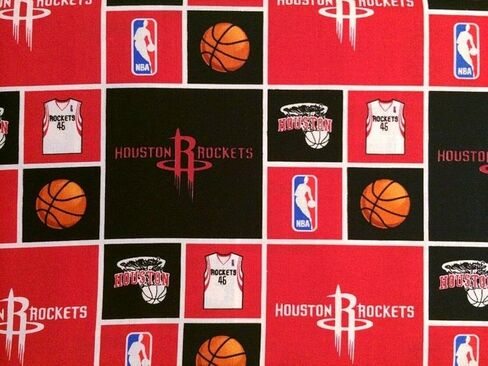 Sykel Enterprises NBA Prints Houston Rockets Red Premium Quality 100% Cotton Fabric by 1/2 of a Yard. in Saudi Arabia