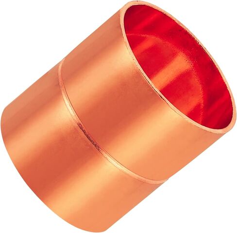 XY-DNA Heavy Duty Copper Coupling, 46mm (1.8") OD x 52mm (2") Length, 3mm Thick Wall Seamless Straight Pipe Fitting, 1 Pack in Saudi Arabia