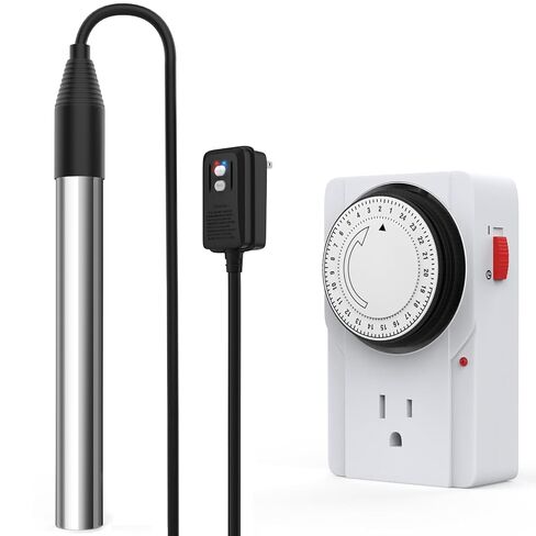 1800W Immersion Water Heater with 24H Precise Control Timer, Electric Fully Submersible Pool Water Heater, Ideal for Baptistery, Hot Tub, Bucket, Camping Stock Tank, Bathtub, Small Inflate Pool in Saudi Arabia