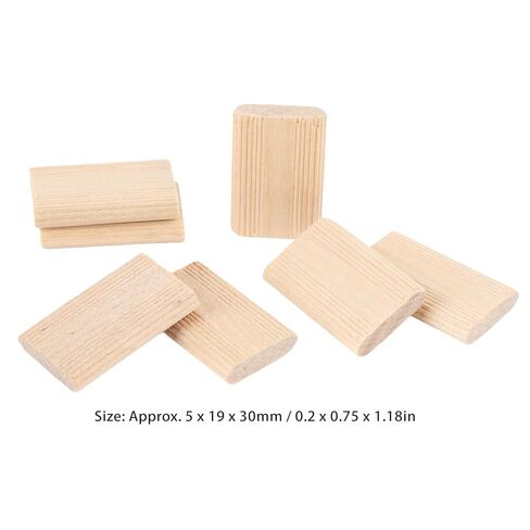 Premium Solid Beech Wood Tenons 100Pcs 5x19x30mm Strong Joinery Dowels for Furniture Cabinet Making and Woodworking Projects in Saudi Arabia