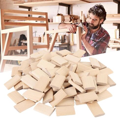 Premium Solid Beech Wood Tenons 100Pcs 5x19x30mm Strong Joinery Dowels for Furniture Cabinet Making and Woodworking Projects in Saudi Arabia