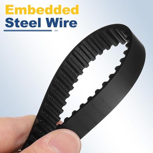 uxcell S5M Open Ended Timing Belt, 10mm Width x 4 Meter Length, 5mm Pitch Length, Steel Wires Inside Synchronous Belt, Black in Saudi Arabia