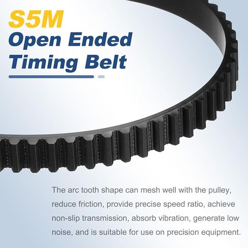 uxcell S5M Open Ended Timing Belt, 10mm Width x 4 Meter Length, 5mm Pitch Length, Steel Wires Inside Synchronous Belt, Black in Saudi Arabia