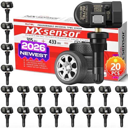أجهزة استشعار Autel TPMS ، 2in 1 (315 ميجا هرتز + 433 ميجا هرتز) أجهزة استشعار ضغط الإطارات ، اضغط على أداة TPMS Universal MX-SENSOR على مستوى OE متوافق مع TS408S TS508WF TS601 (صمامات المطاط) in Kuwait