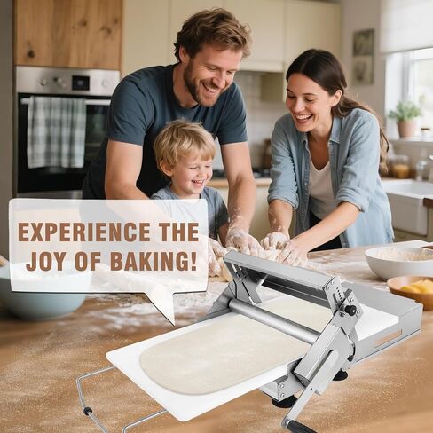 Folding Dough Sheeter 12in Stainless Steel Manual Dough Sheeter for Homemade Fudge Crust Pizza Dough with 2 Sheeter Board & Thickness Adjustable 2.5-25MM (12in) in Saudi Arabia