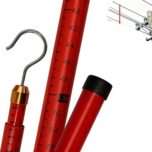 AVSMGP Insulated Measuring Rod, Telescopic Fiberglass Pole- Epoxy Resin Material for Linemen and Telecom Surveying with Carrying Bag,Orange,6m/19.7ft in Saudi Arabia