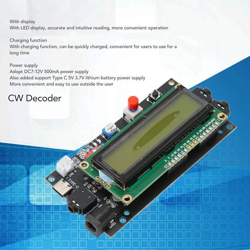 مورس كود القارئ المترجم شاشة LED CW فك التشفير المحمولة خفيفة الوزن عالية الكفاءة candado de botones in Saudi Arabia