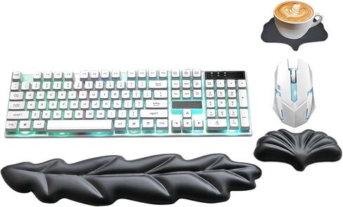 راحة معصم لوحة المفاتيح المريحة ، وورقة PU Leather Memory Foam Foam Support للوحة مفاتيح الكمبيوتر ، وسادة لوحة المفاتيح ، ووسادة معصم الماوس اللطيفة للألعاب ، والمكتب ، والكمبيوتر ، وتخفيف الآلام ، والباستيل الأخضر in Kuwait