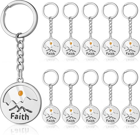 Sureio 10 Pieces Mustard Seed Keychain Christian Mustard Seed Key Ring with Faith All Things Are Possible Pendant Key Chains Religious Inspirational Gift for Family Friends in Saudi Arabia