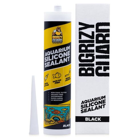 Bigrizy Guard Aquarium Silicone Sealant Black 10.14 Fl oz Cartridge - Aquarium Safe Silicone for Fish & Plants | 100% Waterproof, Premium, Non-Toxic, Solvent Free, Strong Bond, Fast Curing (1 Pack) in Saudi Arabia