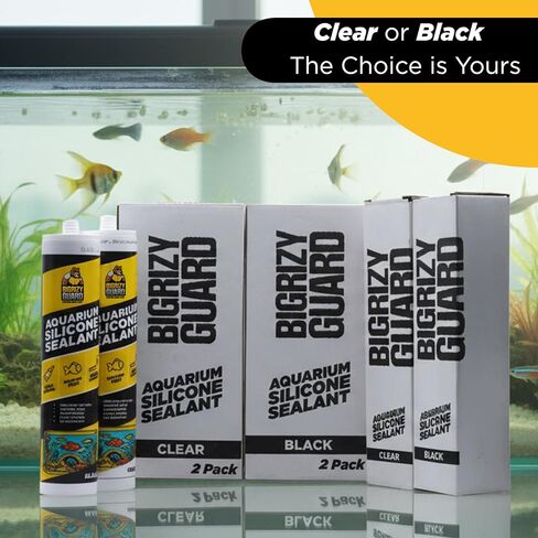 Bigrizy Guard Aquarium Silicone Sealant Black 10.14 Fl oz Cartridge - Aquarium Safe Silicone for Fish & Plants | 100% Waterproof, Premium, Non-Toxic, Solvent Free, Strong Bond, Fast Curing (1 Pack) in Saudi Arabia