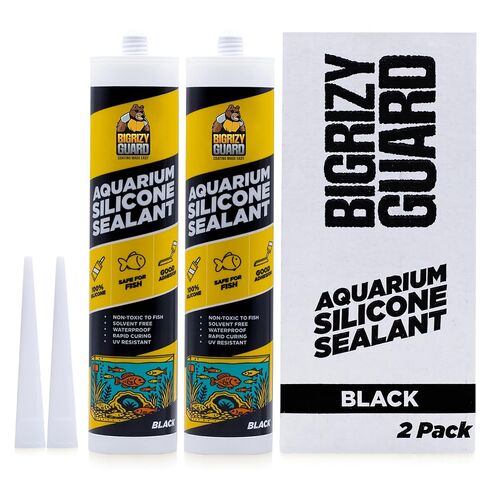 Bigrizy Guard Aquarium Silicone Sealant Black 10.14 Fl oz Cartridge - Aquarium Safe Silicone for Fish & Plants | 100% Waterproof, Premium, Non-Toxic, Solvent Free, Strong Bond, Fast Curing (1 Pack) in Saudi Arabia