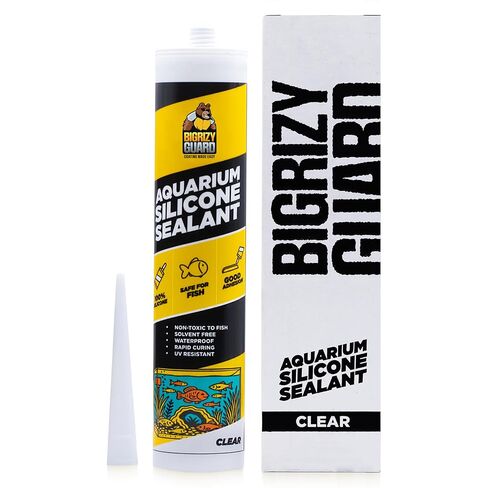 Bigrizy Guard Aquarium Silicone Sealant Black 10.14 Fl oz Cartridge - Aquarium Safe Silicone for Fish & Plants | 100% Waterproof, Premium, Non-Toxic, Solvent Free, Strong Bond, Fast Curing (1 Pack) in Saudi Arabia