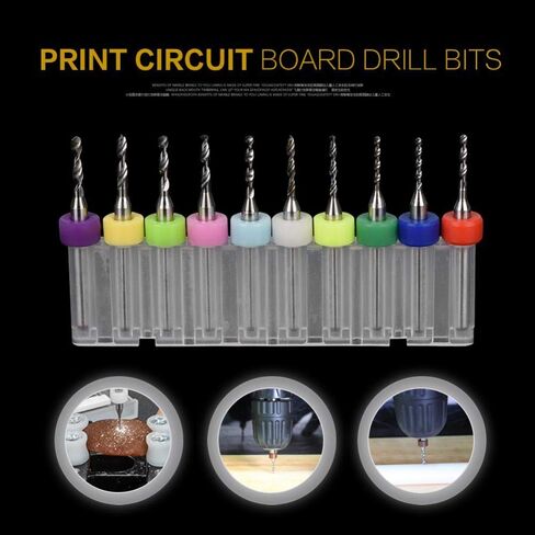 مجموعة لقم مثقاب من كربيد التنجستن 10 قطع، مجموعة لقم ثقب PCB صغيرة 1.1-2.0 مم، مع صندوق تخزين، للوحة دائرة طباعة PCB والمجوهرات باستخدام الحاسب الآلي النقش in Saudi Arabia