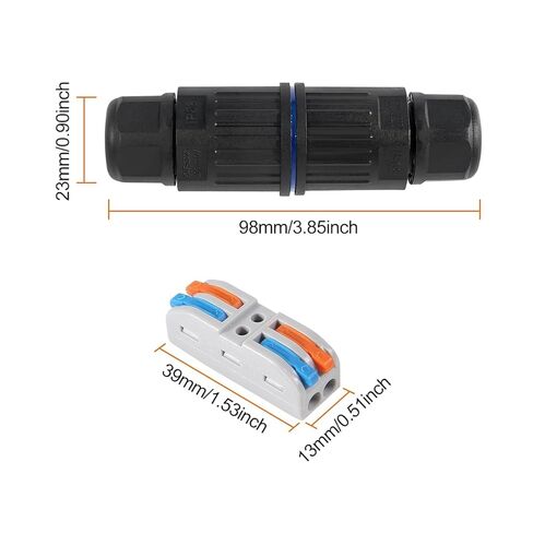 1PCS Upgraded Junction Box Outdoor Waterproof IP68, CDF 2P 2Pole Wire Connector, Replaceable Lever Wire Connectors for AWG 28-12 in Saudi Arabia