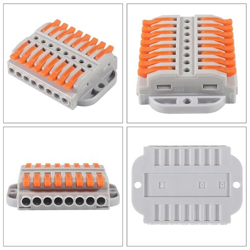 2pcs Lever Wire Connectors, Wire Splicing 20 Conductor Connectors for Circuit Inline 28-12 AWG (8 in 8 Out) in Saudi Arabia
