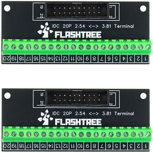 Risingsaplings 2 قطعة بسيطة IDC محطة لوحة القطع 20 دبابيس 2x10 2.54 مللي متر أسود IDC إلى محطة 3.81 مللي متر موصل in Kuwait