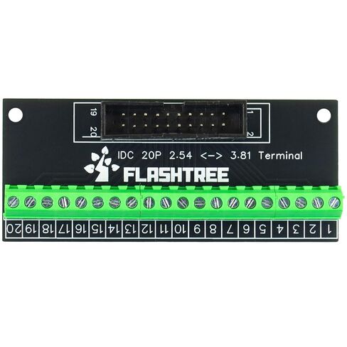 Risingsaplings 2 قطعة بسيطة IDC محطة لوحة القطع 20 دبابيس 2x10 2.54 مللي متر أسود IDC إلى محطة 3.81 مللي متر موصل in Kuwait