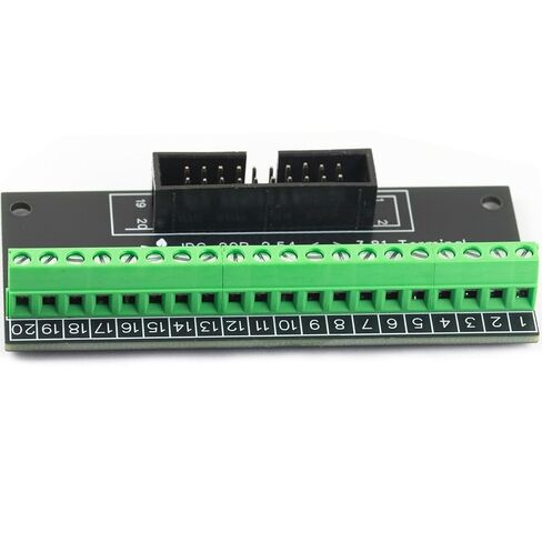 Risingsaplings 2 قطعة بسيطة IDC محطة لوحة القطع 20 دبابيس 2x10 2.54 مللي متر أسود IDC إلى محطة 3.81 مللي متر موصل in Kuwait