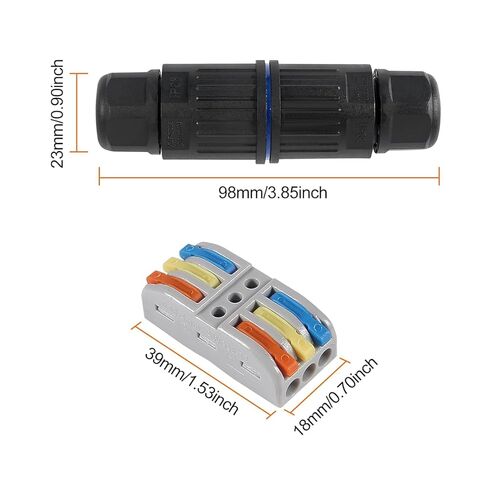 1 قطعة صندوق وصلات مطور خارجي مقاوم للماء IP68 ، موصل سلك CDF 3P 3Pole ، موصلات سلك رافعة قابلة للاستبدال لـ AWG 28-12 in Saudi Arabia