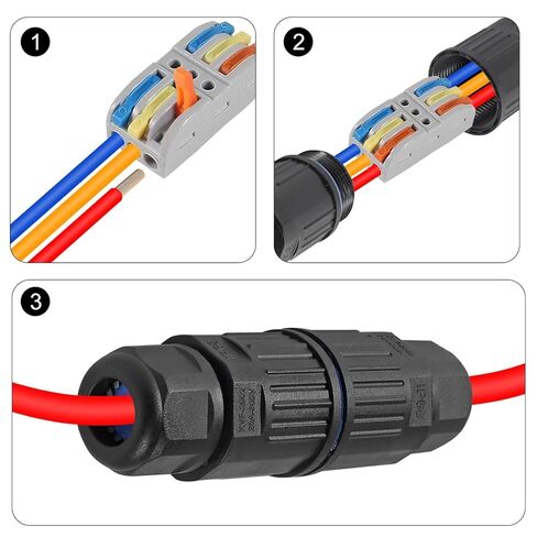 1 قطعة صندوق وصلات مطور خارجي مقاوم للماء IP68 ، موصل سلك CDF 3P 3Pole ، موصلات سلك رافعة قابلة للاستبدال لـ AWG 28-12 in Saudi Arabia