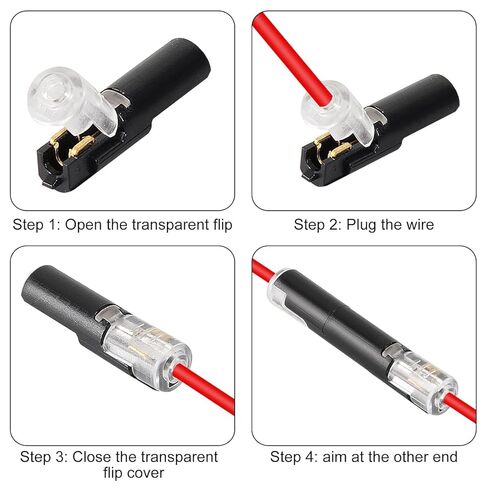 60Pcs Low Voltage Wire Connectors, 1 Pin 1 Way Quick Plug-in Connectors for LED Stripe Lights in Saudi Arabia