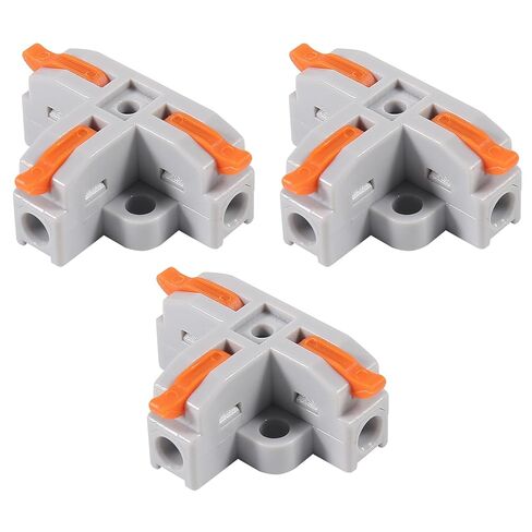 3pcs Compact Wire Conductor Connector, T-Shape Lever Nut Wire Connector, Quick Splitter 3 Way Electrical Connectors, AWG 28-12 in Saudi Arabia