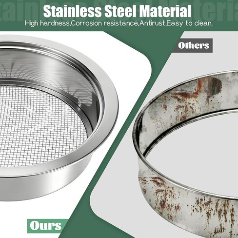 IANFAN Soil Sieve Set Stainless Steel Garden Soil Sifter, Compost Mesh Sifter with 5 Interchangeable Mesh 1/3/6/9/12mm and Soils Scoops for Sand, Bonsai Soils, Rock, Filtration in Saudi Arabia